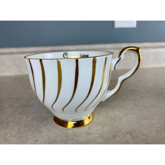 Sutherland H&M White With Gold Swirl 50th Anniversary  Fine Bone China  Tea Cup - Picture 5 of 9